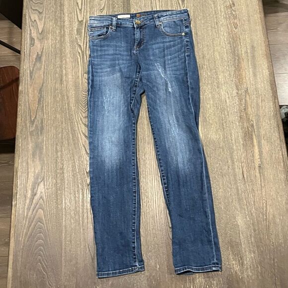 Kut From The Kloth Boyfriend Jeans Straight Leg Whisker Denim Medium Wash Size 6 - Picture 1 of 12